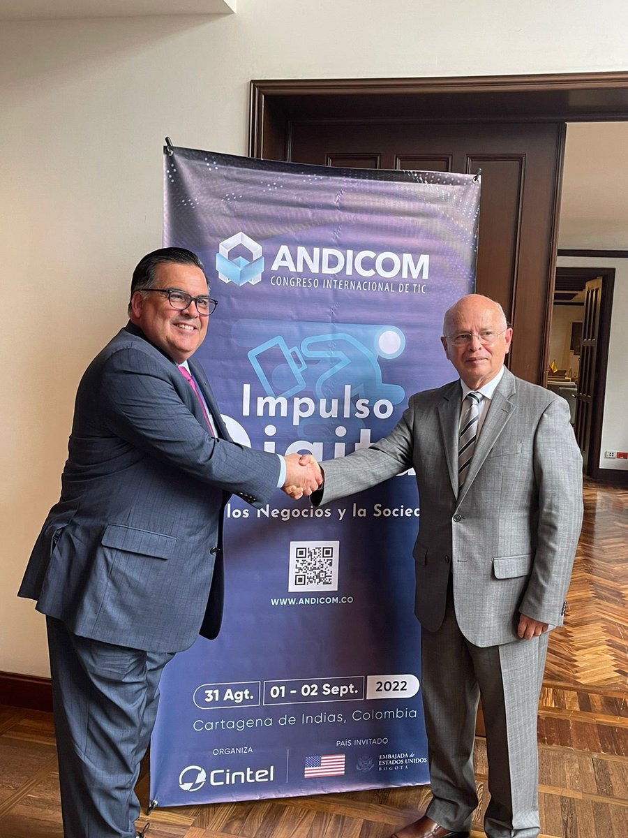 ANDICOM's tweet image. Nos complace hacer nuestro lanzamiento oficial de la agenda académica #ANDICOM2022 a prensa con la representación del país invitado, en cabeza de Francisco Palmieri, Embajador ( E) de Estados Unidos en Colombia. Conoce más en Andicom.co