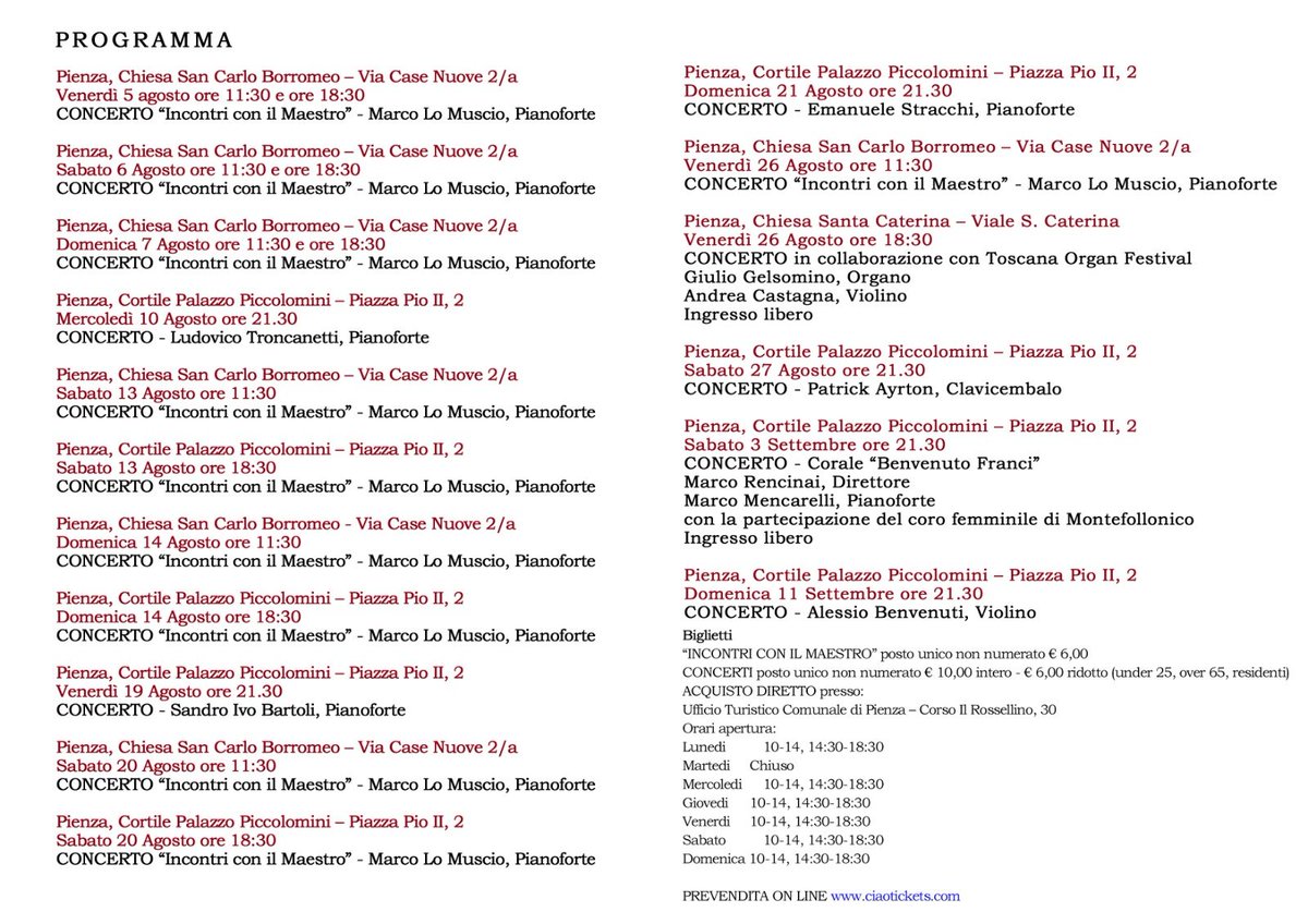 CittaPienza's tweet photo. 🎼 Il prossimo 5 agosto torna il #Pienza International Music #Festival "Ivo Petri", giunto alla VII edizione e diretto, come sempre, dal M° @Marco_Lo_Muscio.
Comunicato e info:
👇
https://t.co/YyvegR61Mt
#Valdorcia
#Concerto
#Musica
#Musicadacamera
#Corale
#Cultura https://t.co/yzgI2skdAr