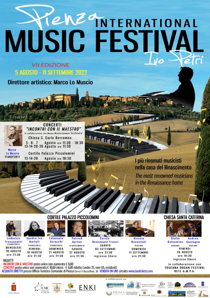 CittaPienza's tweet photo. 🎼 Il prossimo 5 agosto torna il #Pienza International Music #Festival "Ivo Petri", giunto alla VII edizione e diretto, come sempre, dal M° @Marco_Lo_Muscio.
Comunicato e info:
👇
https://t.co/YyvegR61Mt
#Valdorcia
#Concerto
#Musica
#Musicadacamera
#Corale
#Cultura https://t.co/yzgI2skdAr