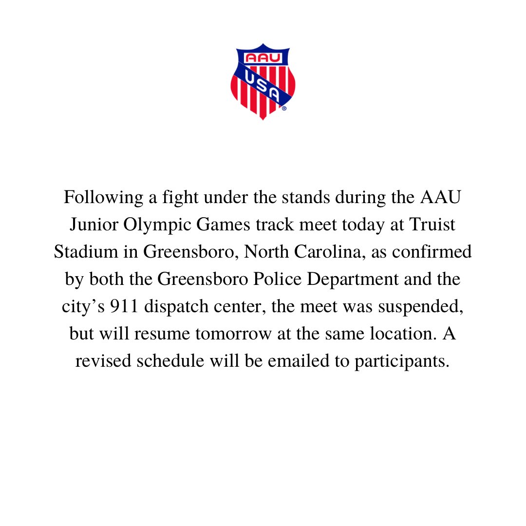 AAU Track & Field on Twitter "Following a fight under the stands