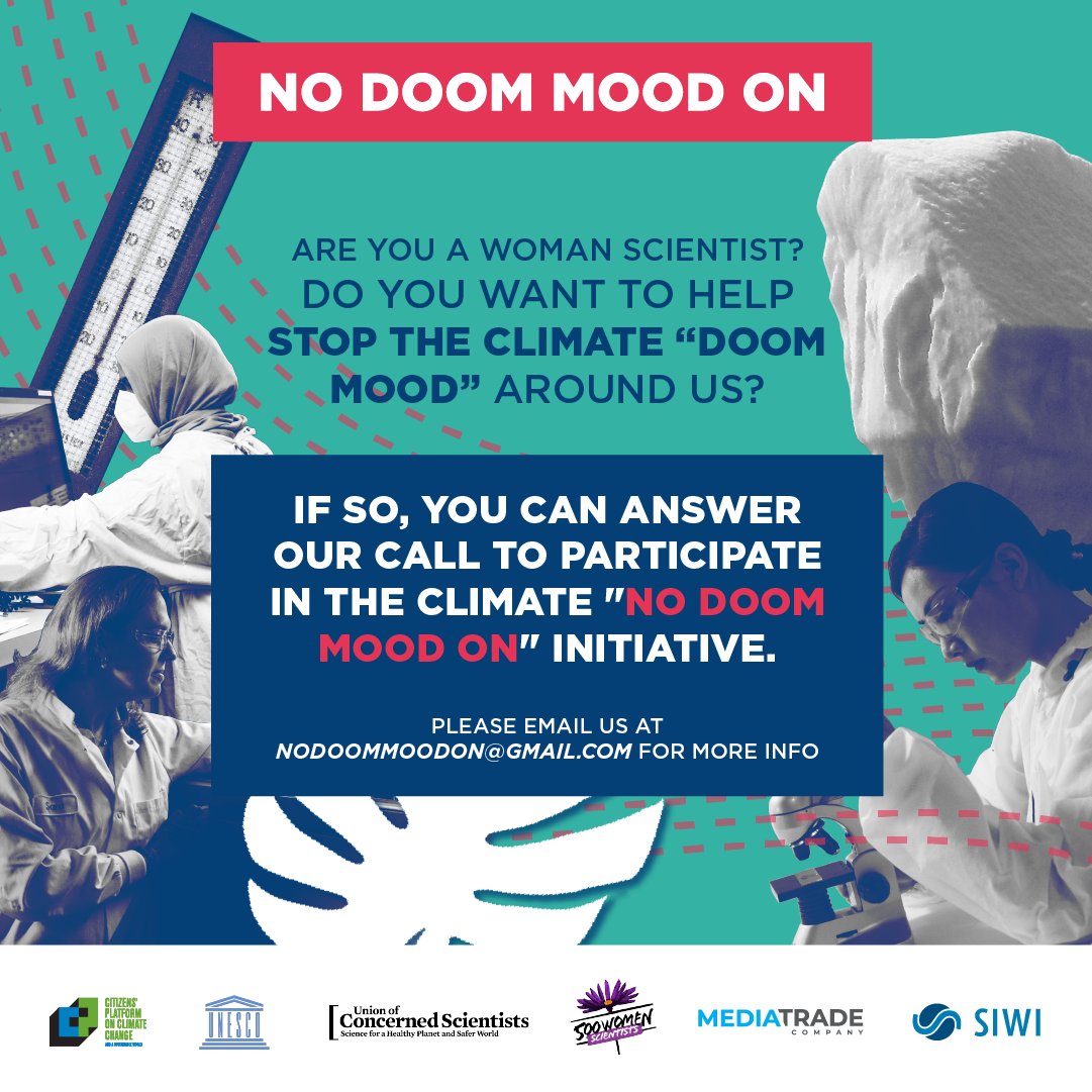 climategeek's tweet photo. Have you thought about it? Then #ActOnClimate!!! Calling all women scientists to participate in the #NodoommoodON initiative by @UCSUSA @ClimateUCS, @citizplat, @500womensci and other supporters! Details in the submission form: https://t.co/F3DT85N0jR. Submit your phone video! https://t.co/6ibAcWcUFr