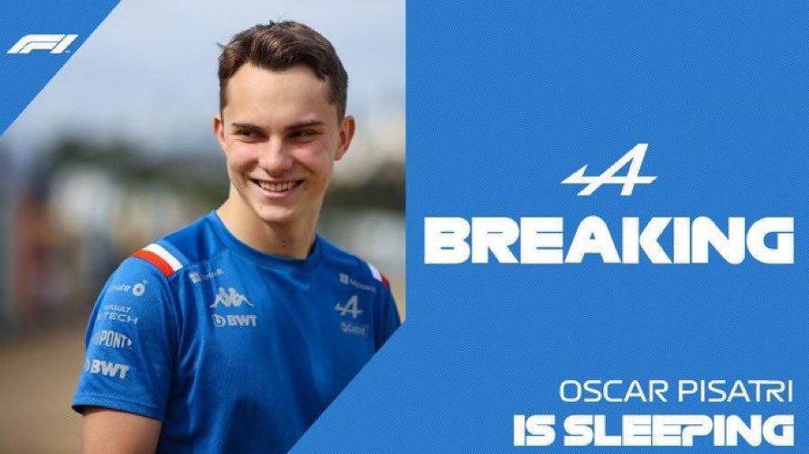 riccnation's tweet photo. things that were shorter than valtteri bottas’ monaco pit stop: oscar piastri at alpine 2023 https://t.co/JSct5gSOFZ