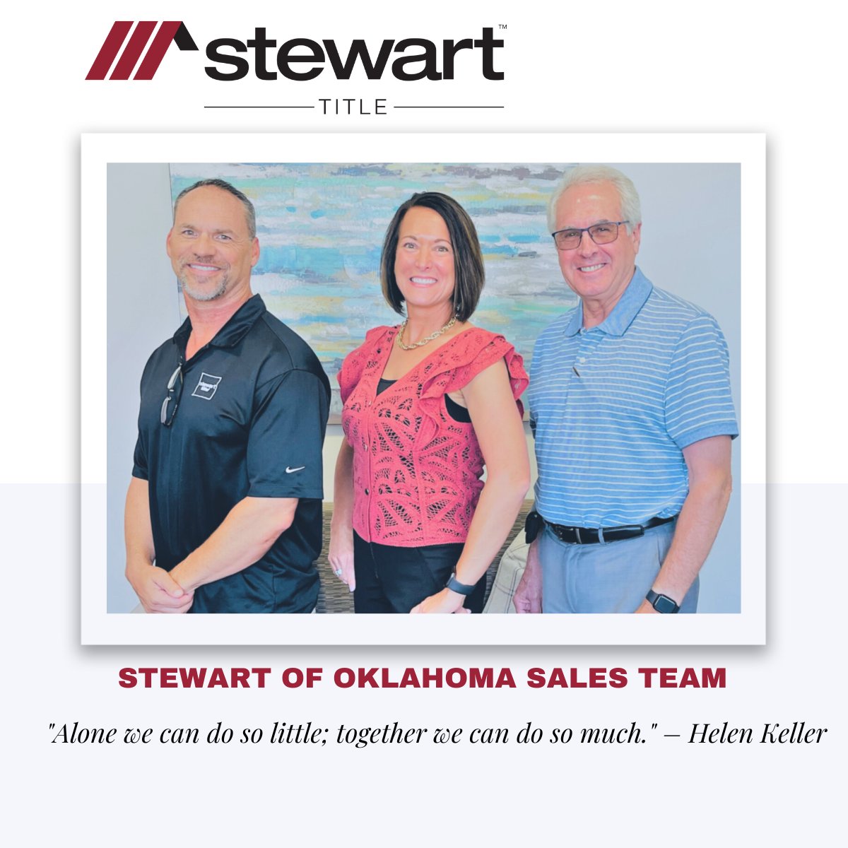 Today, we celebrate Don Lorg's One Year Anniversary! Our Teams are thankful for the industry experience, education and value you bring to Stewart of Oklahoma!  #StewartOklahoma #StewartSouth #StewartMWC #SalesTeam #SalesDevelopment #Motivation