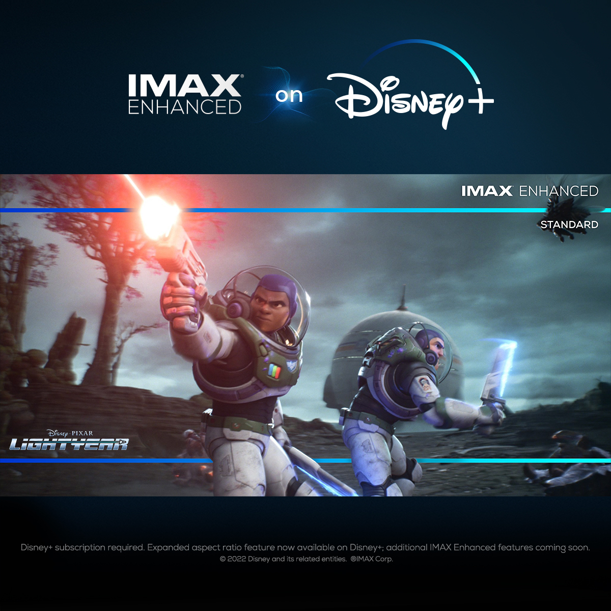 Incoming transmission: #Lightyear has successfully landed onto #DisneyPlus in IMAX Enhanced! 🚀 #IMAXonDisneyPlus