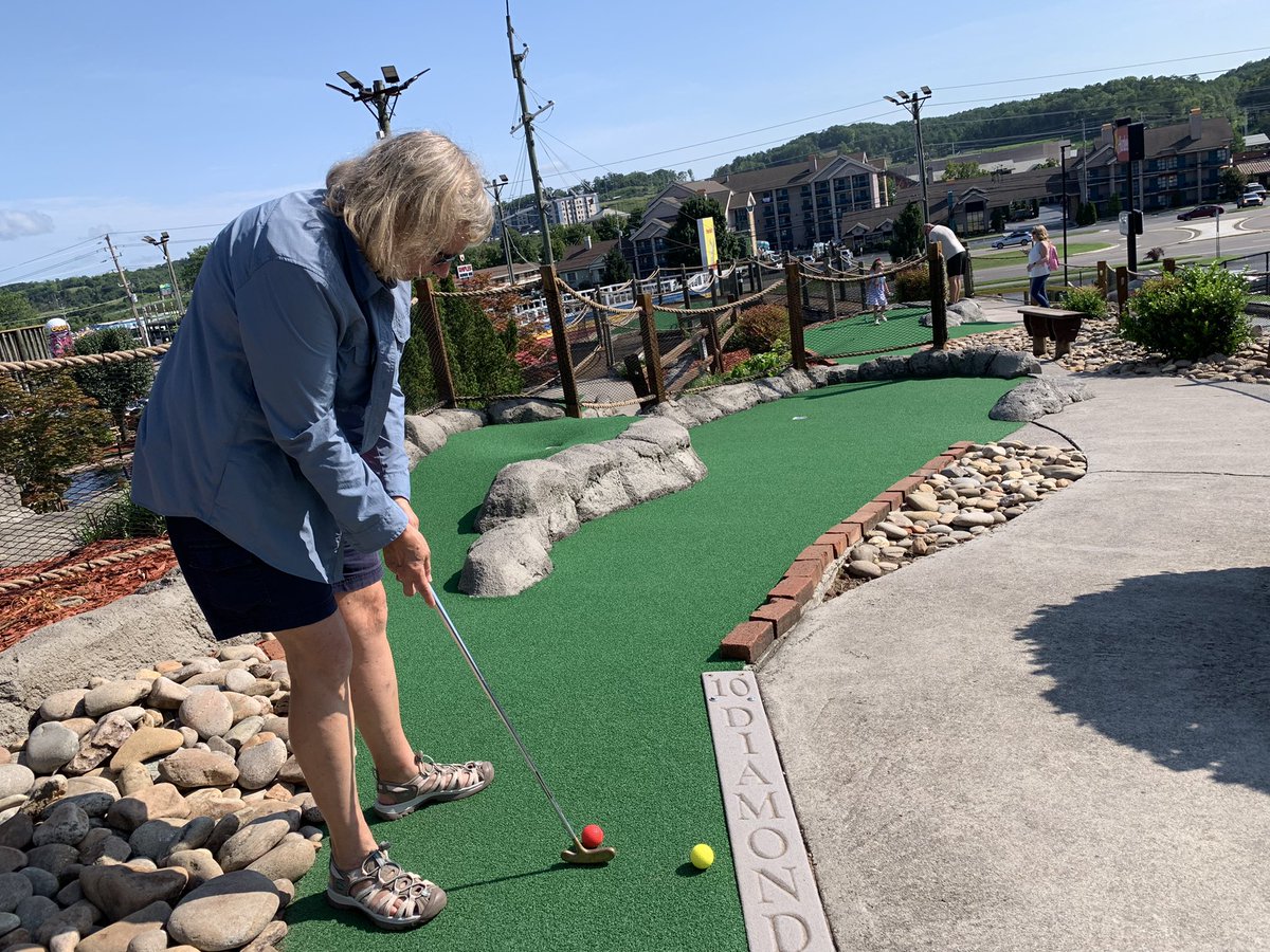 AccessMiniGolf's tweet image. It was fun to ride the train up &amp;amp; play @ProfessorHacker Lost Treasure mini golf (Pigeon Forge, TN) today. Lots of challenging holes &amp;amp; all 18 holes were wheelchair accessible. @POchnikowski &amp;amp; @AllSportsNut combined had 1 ace! #MiniGolf #AccessMiniGolf ♿️⛳️