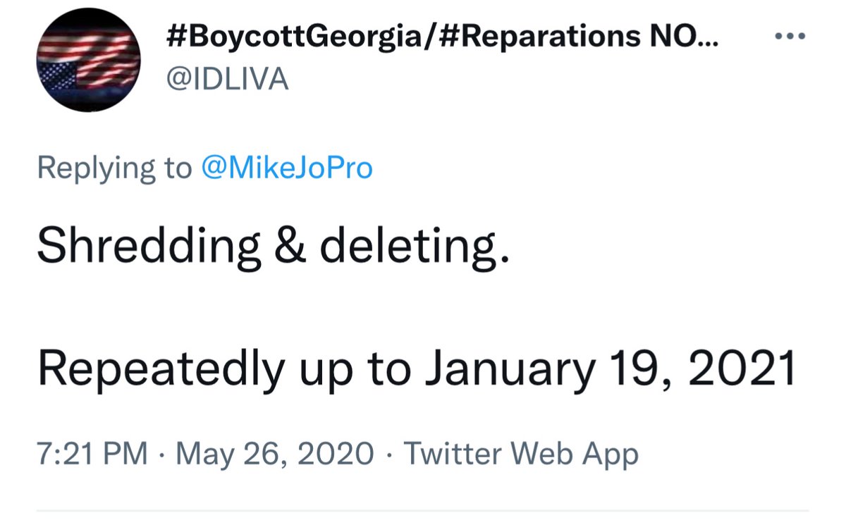 IDLIVA's tweet image. I knew long ago that the last days of the #TrumpCrimeSyndicate would be delete, shred &amp;amp; repeat. 

#TextGate