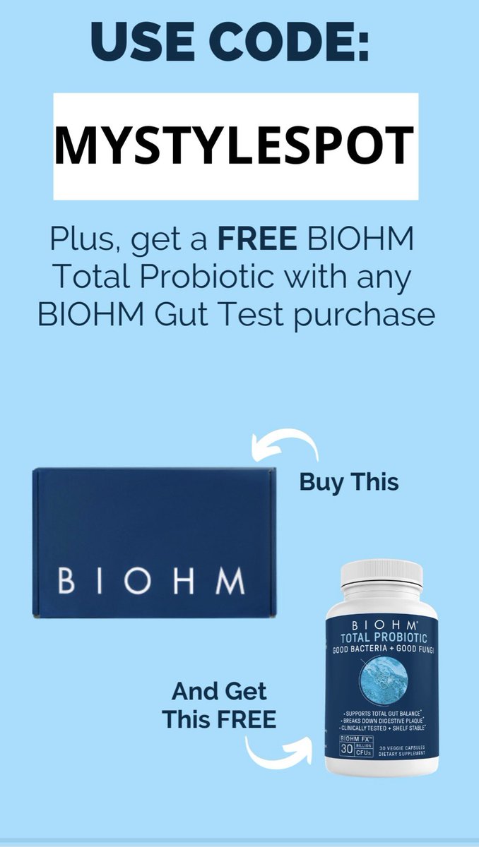 ladyboarder9669's tweet photo. RT GET A FREE PREBIOTIC FROM #BIOHM W/purchase of gut test. + get 20% off your order w/code: MYSTYLESPOT #nutritional supplements & #womensprobiotic #vaginalhealth #probiotics
@BIOHMHOME #BIOHMambassador #supplements #guthealth #healthygut https://t.co/Gynb7GmxPw… https://t.co/AvpZOYb9Ge