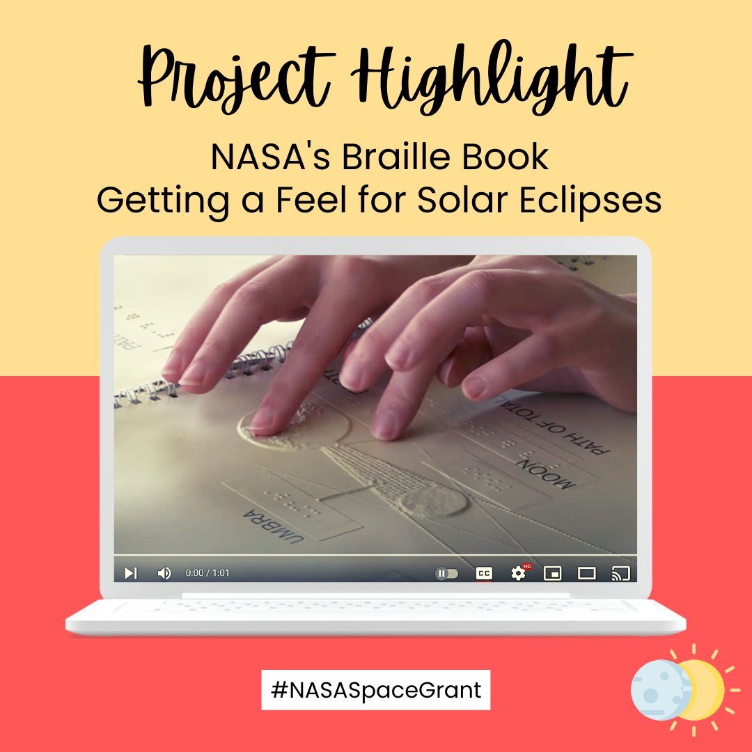 N_SGFoundation's tweet photo. You may have seen an #TotalSolarEclipse☀️🌑🌎️, but have you ever FELT one? 🙌🏾

📽️: https://t.co/HV9hZoMjJZ

🌐: https://t.co/1a2gsmsqOI

#NASASpaceGrant 🚀 #SSERVI 🪐 ##TactileBooks 👩🏻‍🦯 #Accessibility 💯 #DEIA ✅ @scspacegrant

📸: #NASA360 https://t.co/2eHvkOXdXO