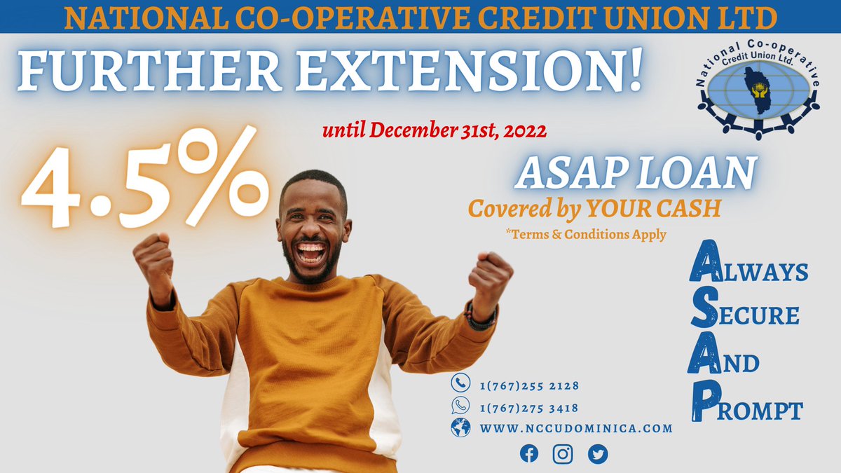 Get that #MONEY ASAP! Now extended until Dec 31st 2022 #nccu #secure