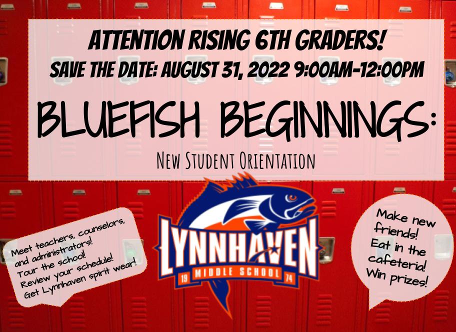 Mark your calendar! ✅📅 We cannot wait to meet our newest Bluefish! Visit the school website to register! @LynnhavenKramer @mcayscue @joifull_educ8r @RichardPlank14 #bluefishpride 🐟🧡