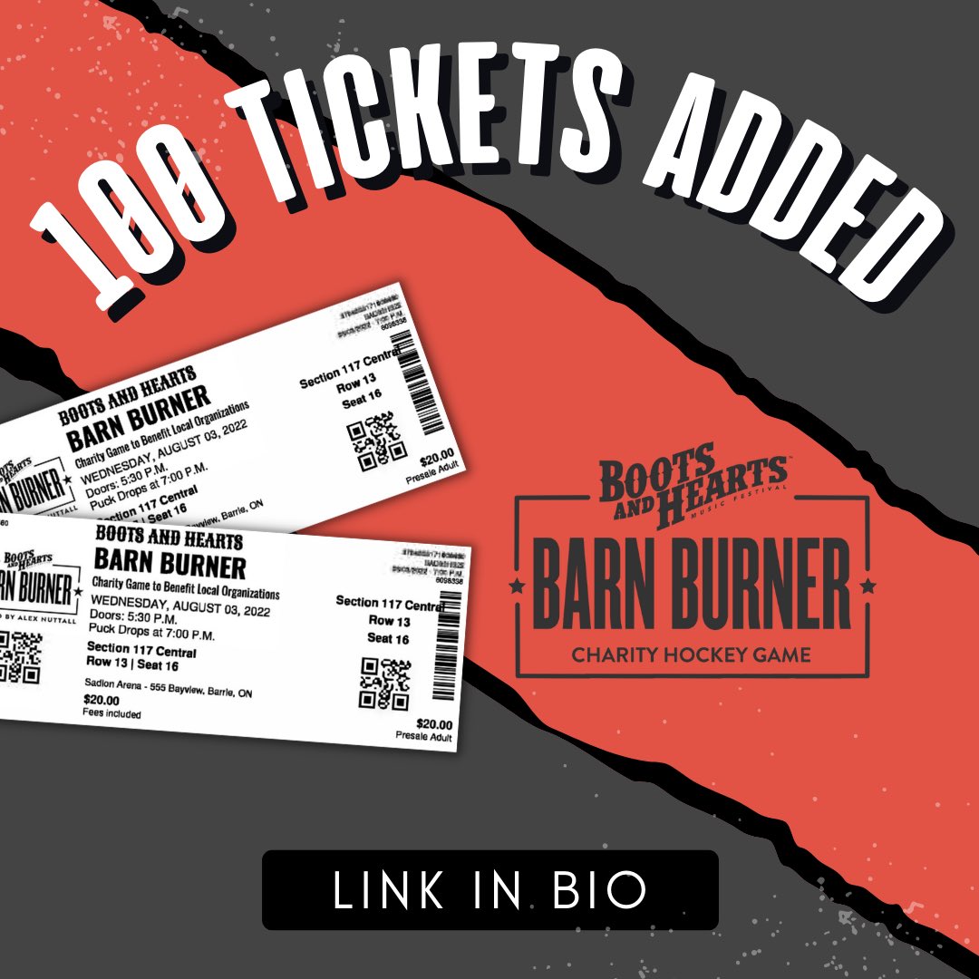 BootsBarnBurner's tweet photo. 🚨 LAST CHANCE 🚨
Tickets available below ⬇️
https://t.co/NFYUkqLdaE
📍: Sadlon Arena, Barrie
🗓: Wednesday, Aug. 3rd, 6-9pm
#NHLPlayer #Hockey #CharityEvent #CharityMatch #HockeyGame #BarrieOntario #HockeyNight #Fundraiser
#BootsFam #BootsLife #BootsAndHearts https://t.co/VUaXxKqA5T