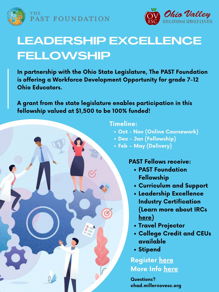 OhioValleyESC's tweet photo. In partnership with the PAST Foundation, the OVESC is offering districts an opportunity to add Industry Certification programs while also earning their students valuable graduation points at no cost. Contact Chad Miller, Director of Personalized Learning, at chad.miller@ovesc.org https://t.co/BLebjZssO5