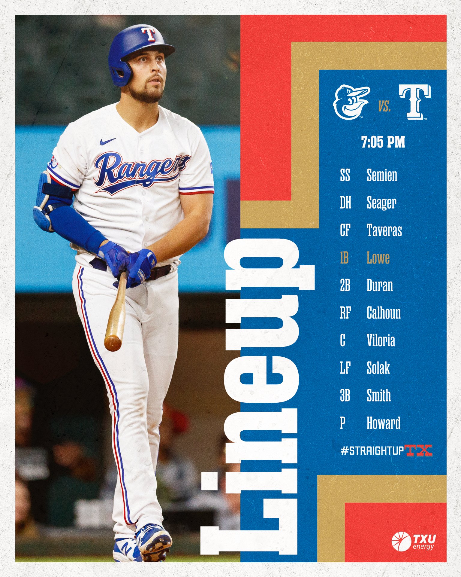 Texas Rangers Uniform Lineup