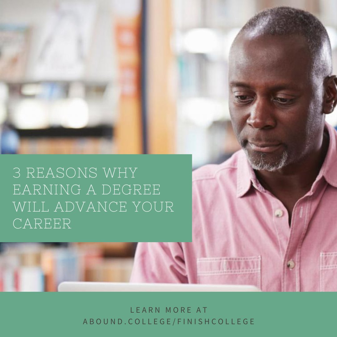Earning a degree benefits you, your family, and your community. It can potentially improve your salary, your health, and the well-being of those around you. 

abound.college/finishcollege/…