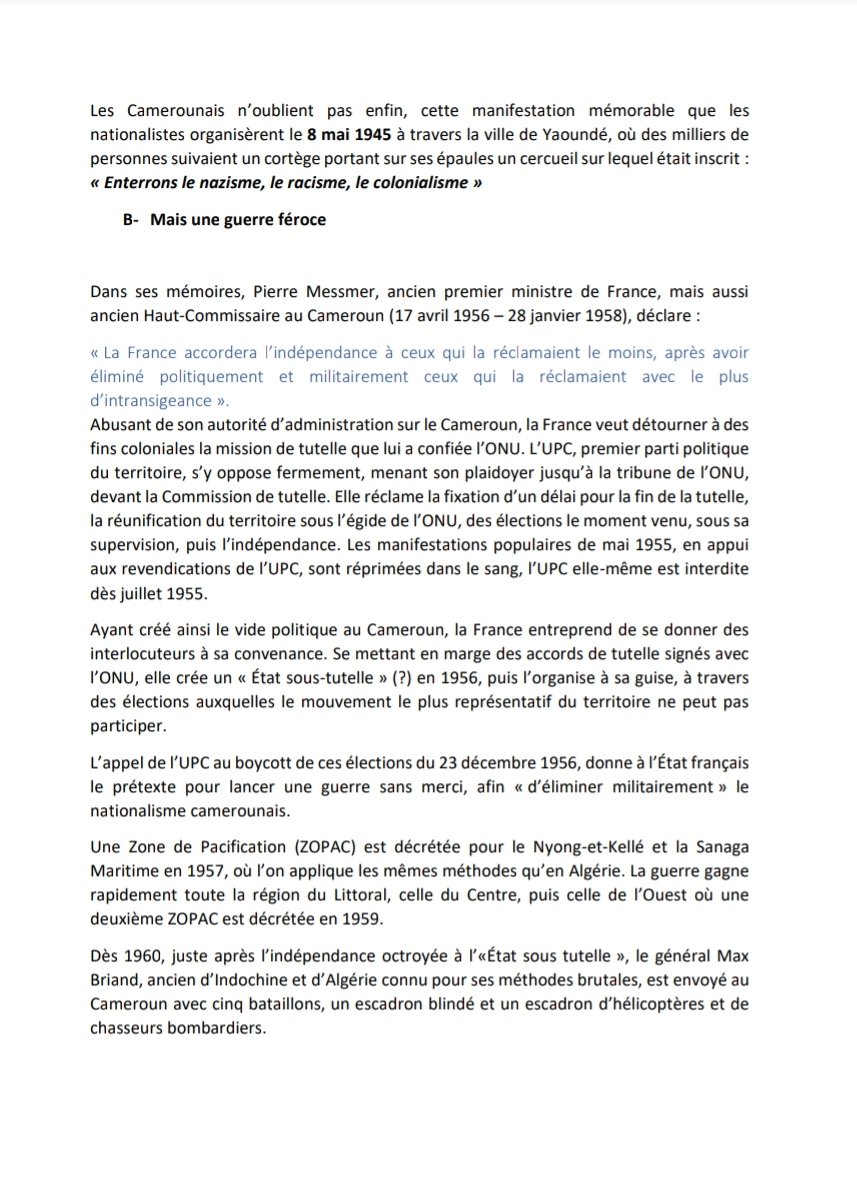 AnneMassok's tweet photo. Le mémorandum de l'UPC (parti historique camerounais) adressé au président @EmmanuelMacron 
@CRTV_web @MathieuOlivier @MalickLePoint 
@FranklinNYAMSI @FranckFoute 
@MincomCameroun @MinColonna 
La France, comme l'admet très intelligemmt l'ambassadeur @SylvainItte, doit assainir 👇🏾 https://t.co/sJhhSCCpEu