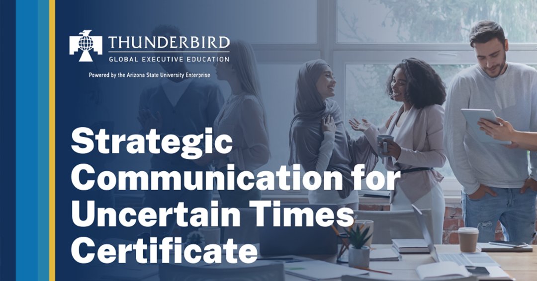 Thunderbird's tweet photo. The eruption of social media advertising. Changing models of communication. Electronic word of mouth. Hyper targeting. Unintended effects. "Strategic Communication for Uncertain Times" will dive into how the world is changing and what you need to do: https://t.co/U9kC1CGgdN https://t.co/EJ9yrUovDI