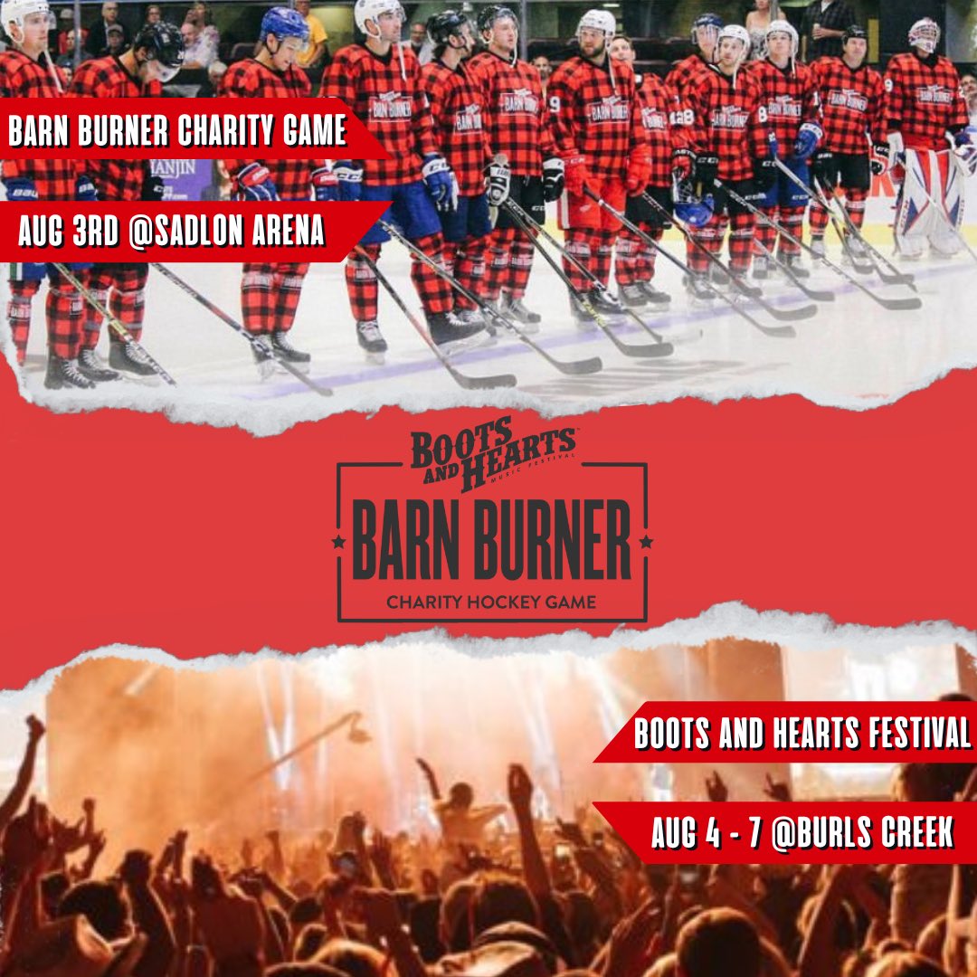 Now this is the full Boots experience🏒 We hope to see you at both! 👍 🗓 : August 3rd - Barn Burner Game 🗓 : August 4th - 7th - BOOTS 🎉 Tickets available below ⬇️ secure.ticketpro.ca/?lang=en&aff=b… #Hockey #CharityEvent #CharityMatch #HockeyGame #BarrieOntario #HockeyNight