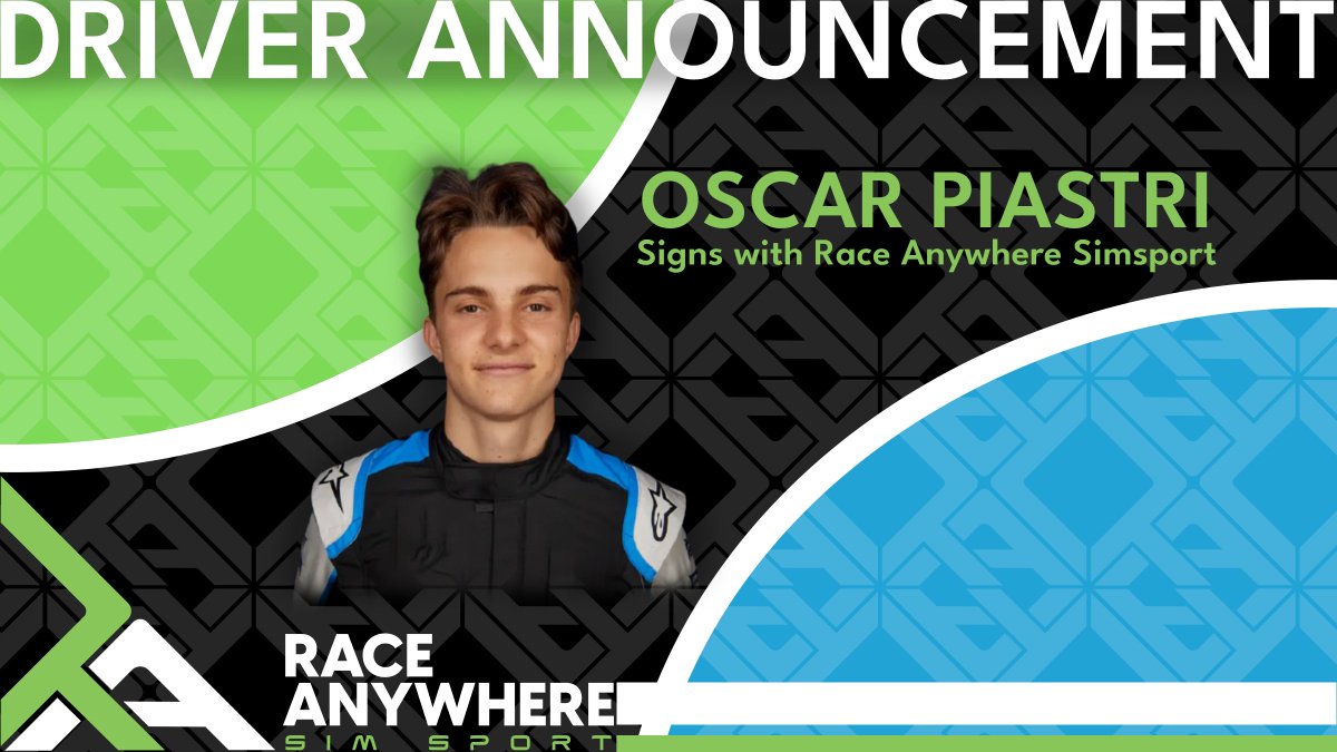 Welcome to Race Anywhere Simsport Oscar Piastri!

Piastri will join Race Anywhere Simsport from Alpine F1 to race with us on iRacing. 😤

#raceanywheresimsport