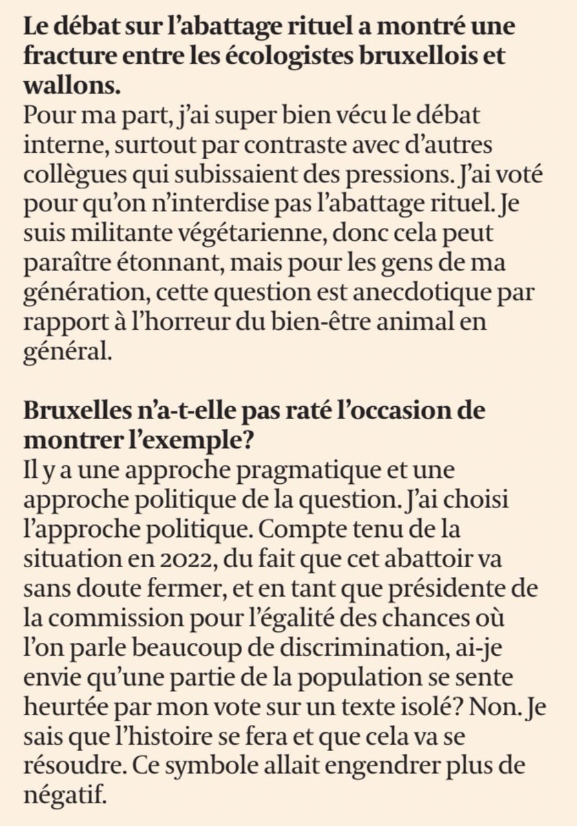 Les amis des animaux apprécieront ce caractère « anecdotique » d’égorger un animal vivant/conscient…

🤷🏼‍♀️ Par contre, interdire les delphinariums qui n’existent pas à #Bruxelles, ça c’est essentiel…