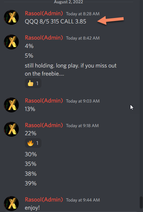 GoldenCrossQQQ's tweet photo. $QQQ market in consolidation and still ate some! Gave out some free alerts with 40% ROI 315 call 💸💸 #daytrader #stockmarket #nasdaq #wealth #gco #goals https://t.co/KhJGS6cWVr