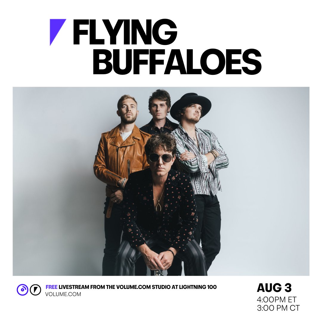 At this time tomorrow, @FlyingBuffaloes will be joining @LightningCasey in the @GetOnVolume studio! Tune in locally on Lightning 100 or watch the performance live at: volume.com/t/Y62D7f/?camp…