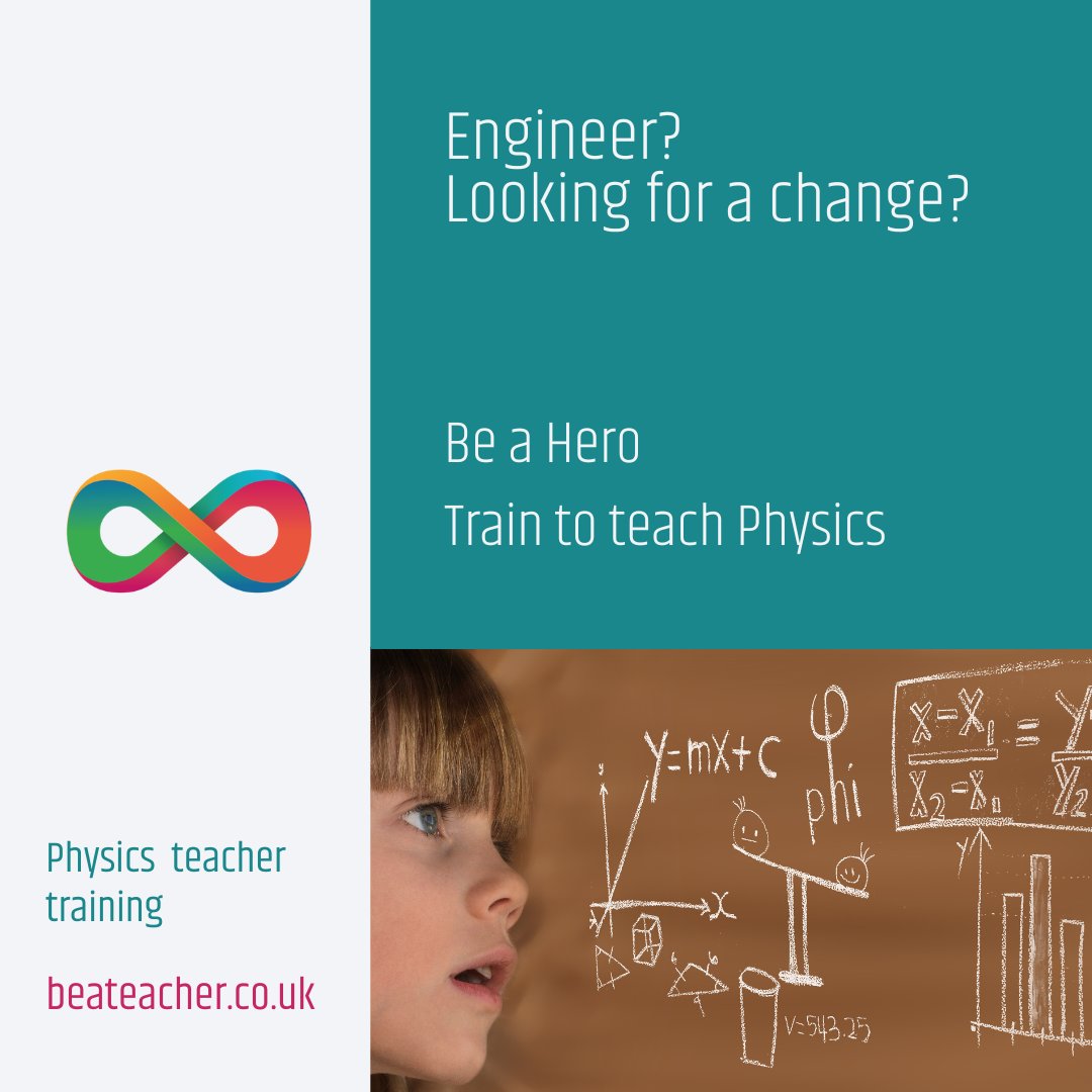 #Engineer? Looking for a career change? 
We can support you to become a #Maths or #Physics #Teacher. Did you know if you train to teach Maths or Physics, you may be eligible for a tax-free government #bursary of £24,000.