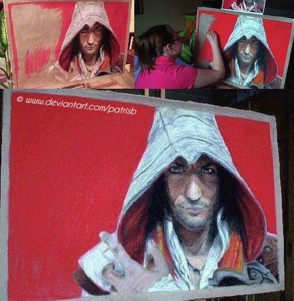 PatrisBombarova's tweet photo. Assassin's Creed II - Ezio Auditore da Firenze (cosplay by Leon Chiro: @Leon_Chiro)

- size: 70x50cm, soft pastels: TOISON D'OR (from Koh-i-noor Hardtmuth)

© 2015 PatrisB (Patrícia Bombarová)

#drawing #ezioauditoredafirenze #leonchiro #assassinscreed2 #ubisoft #cosplay #pastels https://t.co/95sGEwJgEa