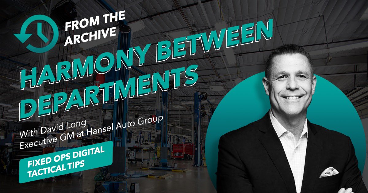 🧰  TACTICAL TIPS TUESDAY

This week we have an episode from the archive, Harmony Between Departments with David Long, Executive General Manager for Hansel Auto Group.

Catch the entire episode at bit.ly/3zTm5Z6 🚘

#tacticaltips #onlineservicemarketingevolution