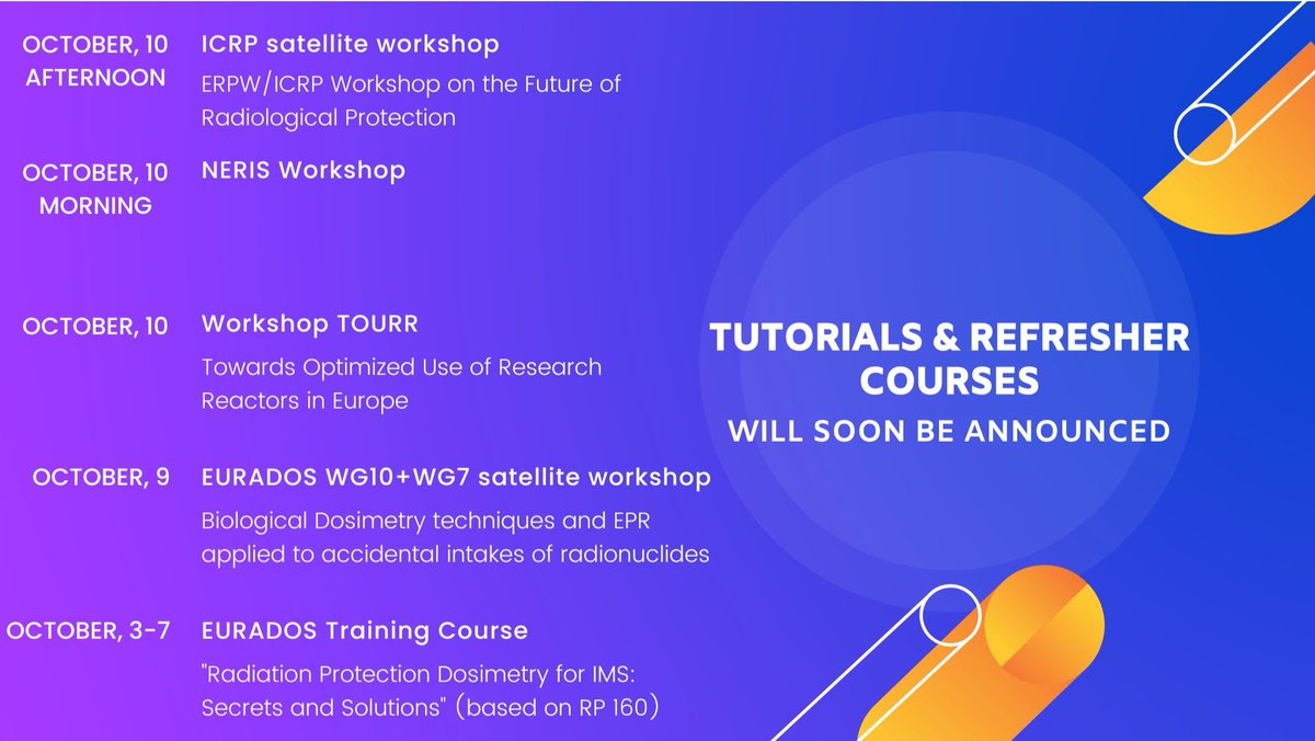 ERPW2022's tweet photo. Workshops, Tutorials &amp; Refresher Courses

https://t.co/sWBIXHrE5X

@EFRadiographerS
@EIBIR_biomed
@myESR
@EFOMP_org
@ESTRO_RT
@officialEANM
@euramed
@eurados
@ICRP
@iaeaorg
@Grupoatarp
@pianoforte_EU https://t.co/jwSd3fJOKV