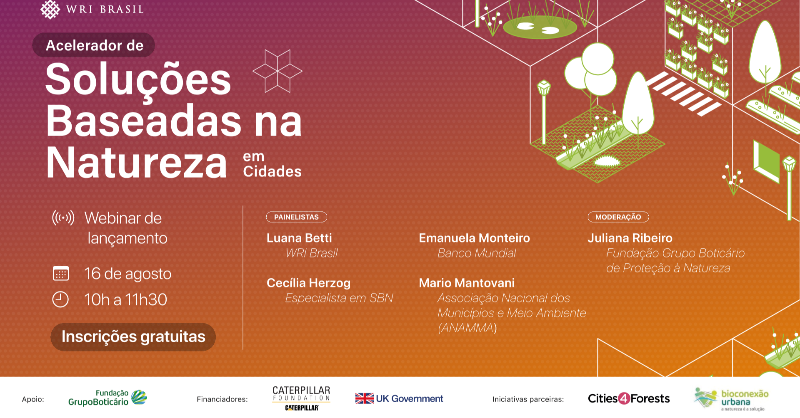 WRIBrasil's tweet photo. Venha conhecer o primeiro programa brasileiro de capacitação e mentoria para projetos de soluções baseadas na natureza em cidades. Participe do #webinar, tire dúvidas sobre o processo seletivo e prepare seus projetos! 

https://t.co/dhaOCHGFeG. 

#SoluçõesBaseadasNaNatureza #SBN