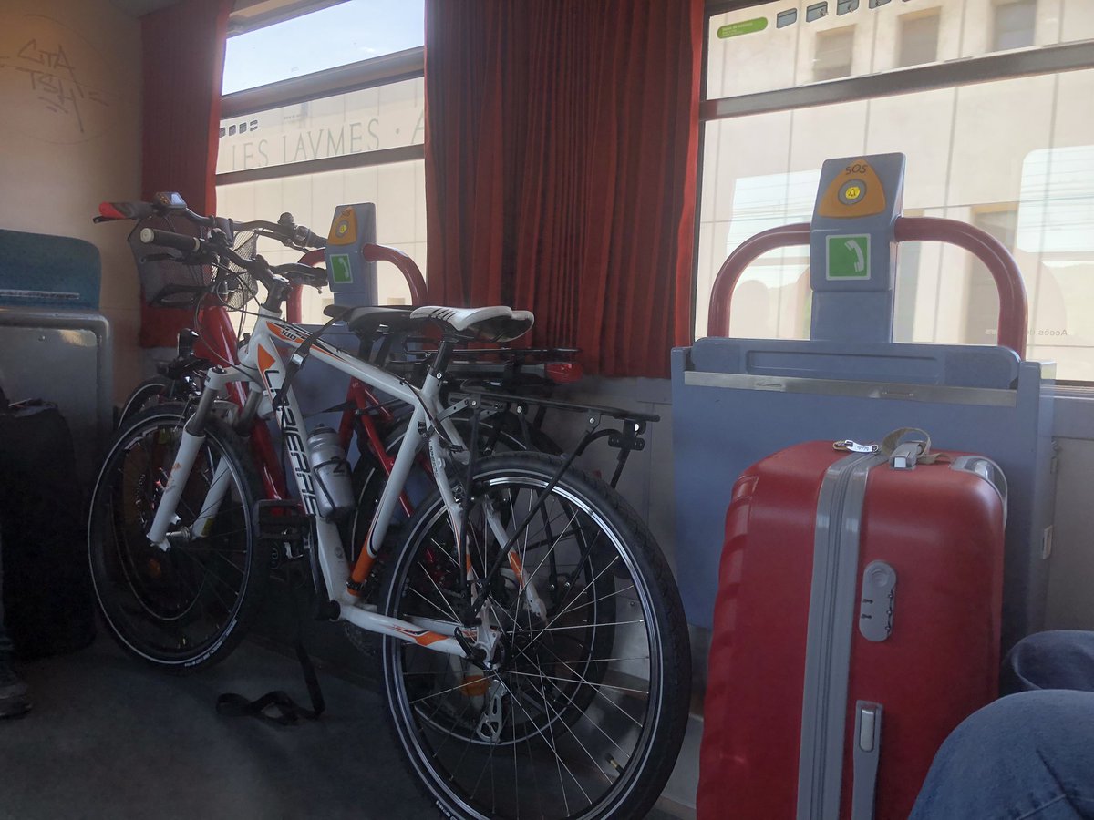 V_Auriac's tweet photo. Cet été vacances bas carbone en vélo sur la magnifique #flowvelo en @charente. La canicule oblige à revoir l’organisation : vélo le matin dès 8h et repos l’après midi. Le vélo exige de l’organisation pour faire les courses par exemple. Finie la voiture pour aller chercher la 🥖. https://t.co/XifLDgQfIX