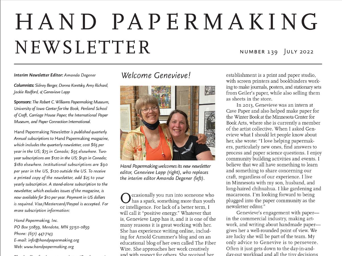 HandPapermaking's tweet image. Take Our Newsletter Survey, and Win a Free Subscription! - mailchi.mp/19b4ff6fff1a/h…