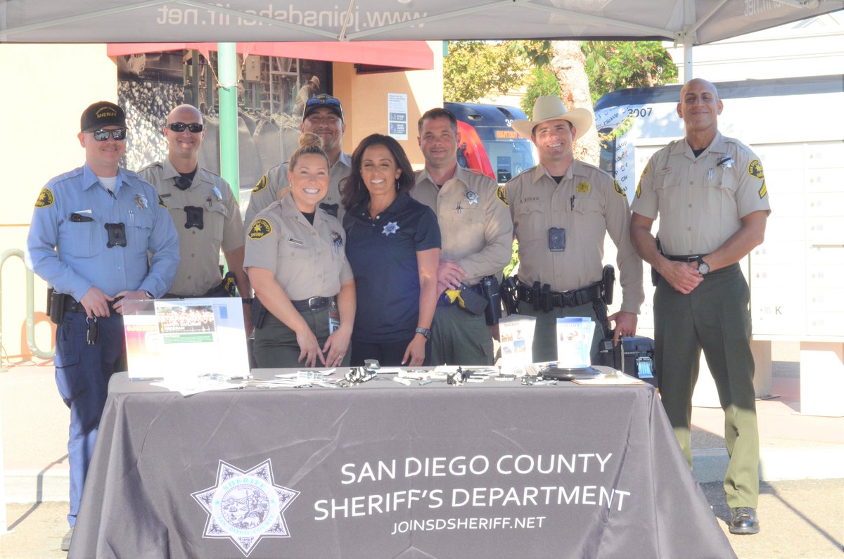 For our East County friends, we hope you can make it to our @SDSOSantee @SDSOLakeside #NationalNightOut celebration.  We'll be at the Santee Trolley Square (9888 Mission Gorge Road) from 5 p.m. to 7 p.m.  Visit bit.ly/3JtHwDA for more information.  #NationalNightOut2022
