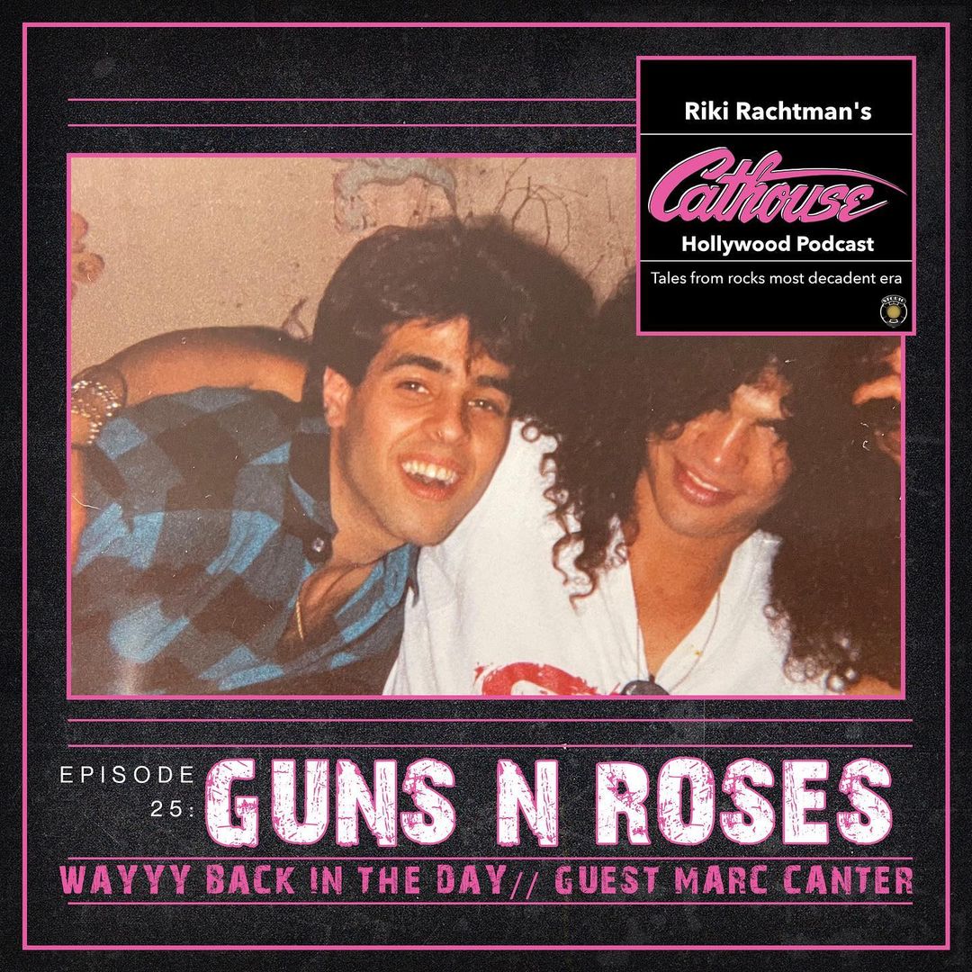 First50GigsS's tweet image. ¡Queremos dar un gran saludo y las gracias a @RikiRachtman por invitar a nuestro anfitrión Marc Canter a su increíble podcast Cathouse Hollywood! En el episodio 25 del #cathousehollywoodpodcast, Riki y Marc se remontan a los primeros días de GNR, ¡escúchenlo en Spotify y Apple!