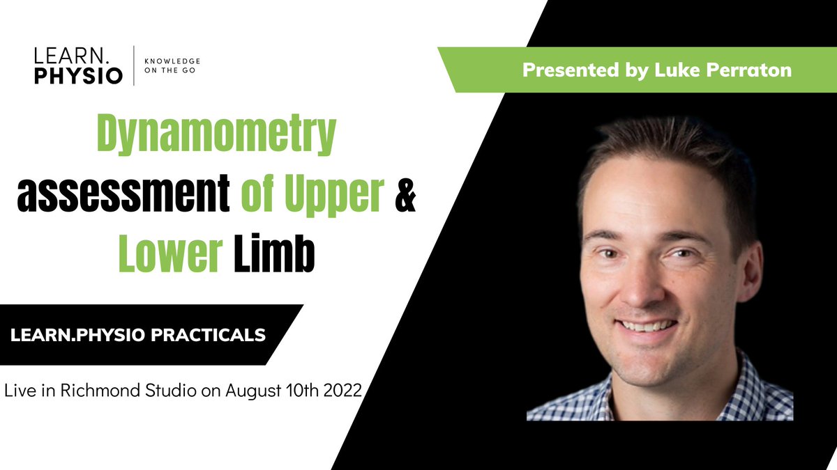 Learn.Physio (@learnphysio) on Twitter photo Melbourne Physios!
If you have Handheld Dynamometry (HHD) in your clinic, join us for this live and interactive <a href="/LearnPhysio/">Learn.Physio</a> Practical Session on Wed 10th August of the lower limb & upper limb with <a href="/LukePerraton/">Luke Perraton</a>
Only 10 spots left!
Registration Link: eventbrite.com/e/dynamometry-… Melbourne Physios!
If you have Handheld Dynamometry (HHD) in your clinic, join us for this live and interactive <a href="/LearnPhysio/">Learn.Physio</a> Practical Session on Wed 10th August of the lower limb & upper limb with <a href="/LukePerraton/">Luke Perraton</a>
Only 10 spots left!
Registration Link: eventbrite.com/e/dynamometry-…