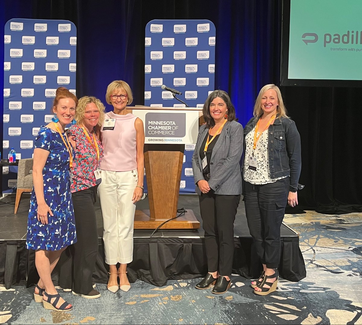 Padilla_Comm's tweet photo. A few of our Minneapolis teammates had a great time at the @MN_Chamber 2022 Women in Business conference today! #PadillaProud to have been a sponsor of such an amazing event.

#WomeninBusiness https://t.co/k7E9kOYLKw