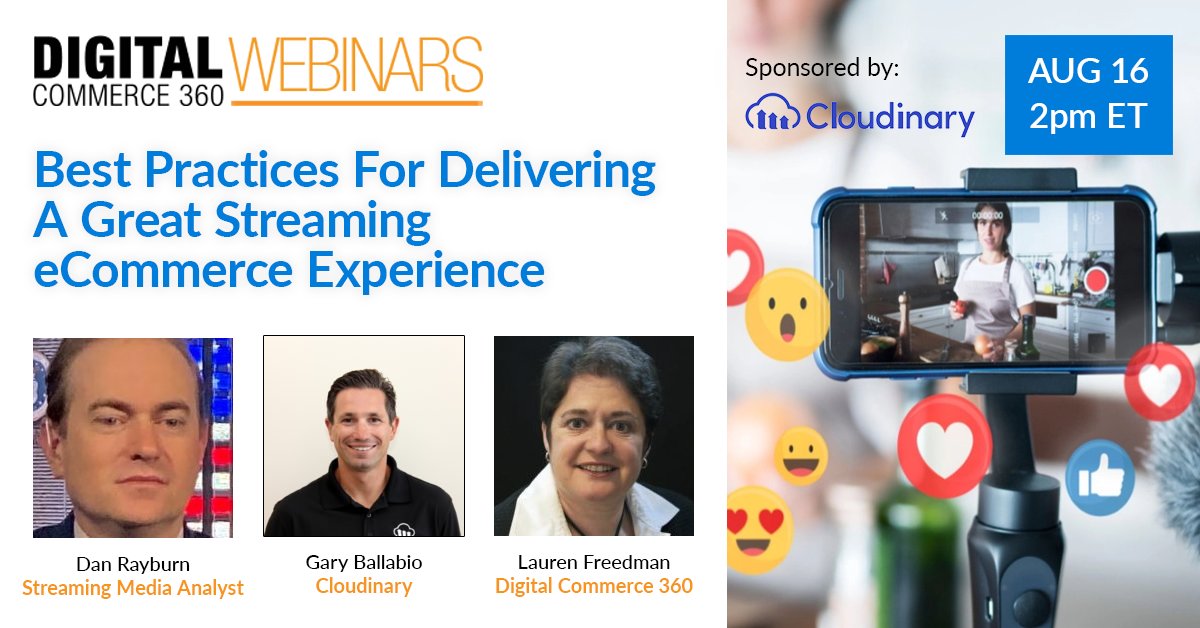 Brands that deliver #optimized streaming experiences can engage shoppers and drive more conversions and revenue. Join us, <a href="/cloudinary/">Cloudinary</a>, &amp; <a href="/DanRayburn/">Dan Rayburn</a> to how you CAN create a high-quality streaming experience through a cost-effective approach. Register now!  ow.ly/Py9850Ka4l3