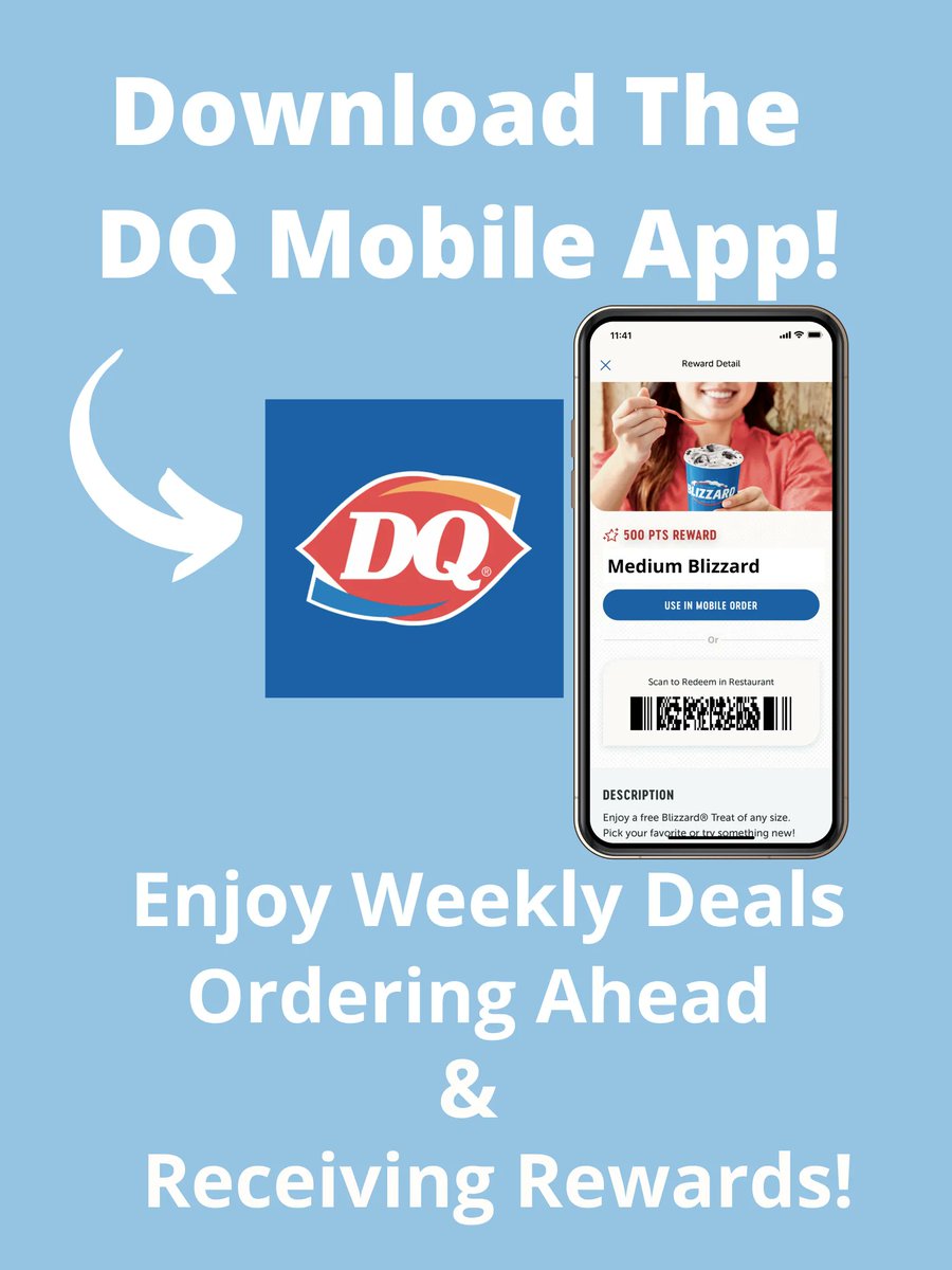 Download the DQ Mobile app now for great deals and rewards aswell as easy ordering! #happytastesgood #lovemydq
