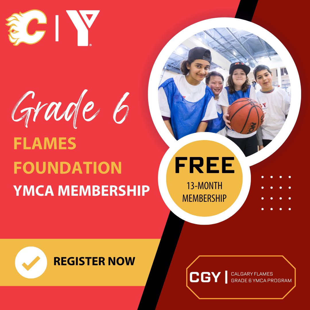 YMCA_Calgary's tweet photo. Do you have a child going into Grade 6 this year?
We offer a free membership to all Grade 6 students. That includes free weekly activities and even monthly events with the Flames Foundation!
Register now at https://t.co/BTHqnX6PDP
#YMCA #YYC #FlamesFoundation https://t.co/Ok219y9AIP
