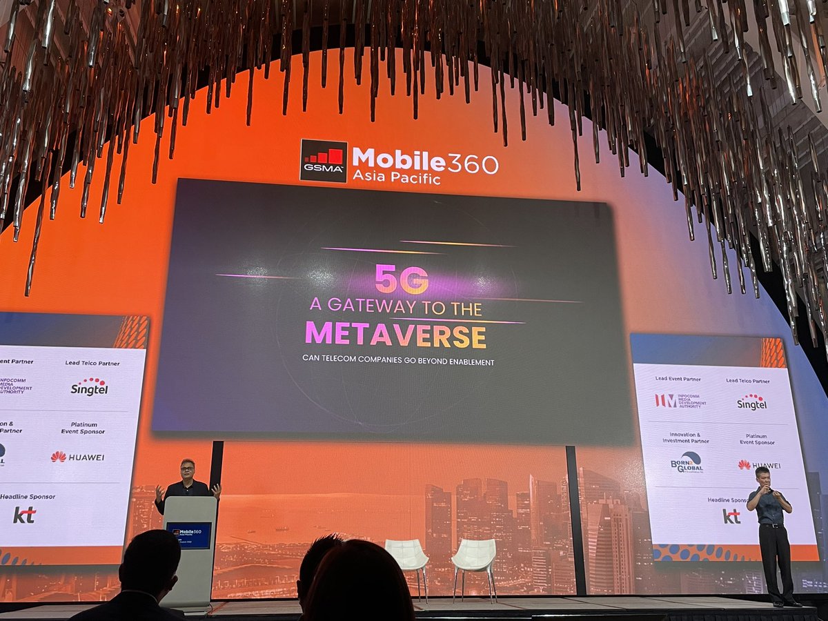 gsmaapac's tweet photo. First on stage is @neerajroy, Founder & CEO, @Hungama_com.
He talks about the emergence of the metaverse as an evolution of the internet to move beyond browsing, to inhabiting and participating in a persistent, shared experience.
#M360APAC https://t.co/LOLcHt4O3J