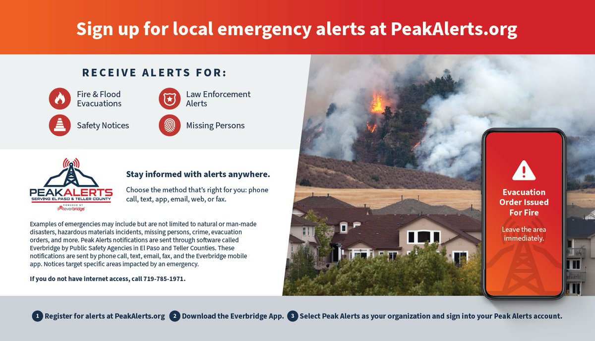 Effective August 30th, Teller County Sheriff’s Office will no longer be using NIXLE to notify residents of non-emergency notifications. The TCSO is moving all emergency and non-emergency notifications to one emergency notification platform, PeakAlerts.org