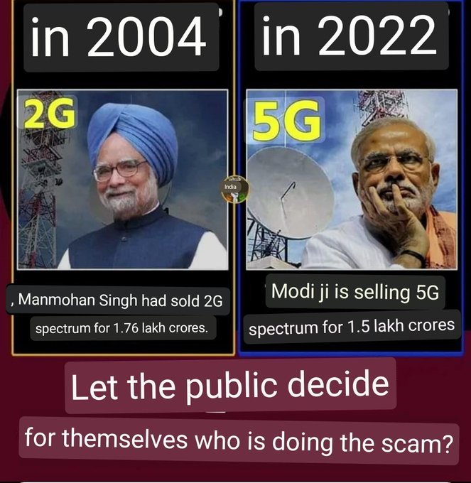 DeepakThanwala's tweet photo. BJP's #5GScam, biggest ever in the history of India .

#5G_Scam_Bjp https://t.co/eAHujOCBsp https://t.co/YzQwRD4inW