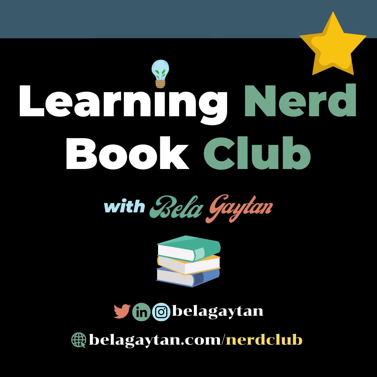 belagaytan's tweet photo. This Nerd M.Ed. is starting a bookclub! We'll tackle 1 book per month. I'm looking for feedback at this point and would love to have your input. Visit https://t.co/szRutDxbSo.
๐
#LnD #LearningAndDevelopment #Bookclub #SocialLearning #NerdClub #LearningNerdBookClub https://t.co/56QqxwZlFG