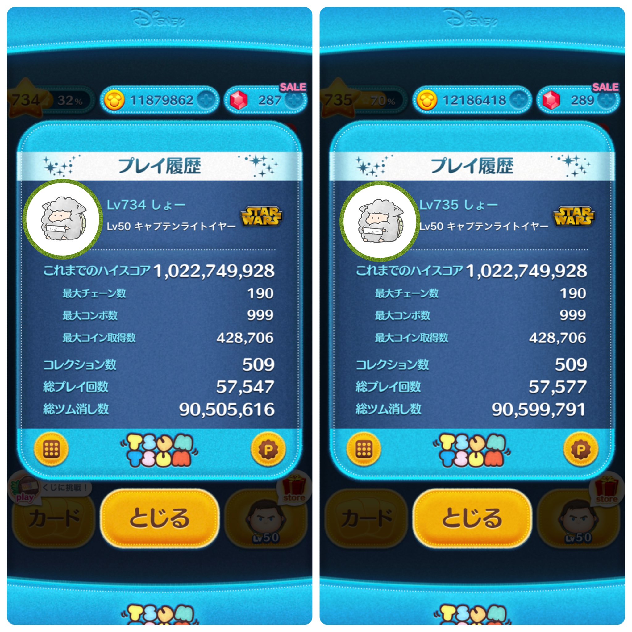 しょー おはようございます 昨日のりんちゃれ コイン稼ぎ万 総プレイ回数 30回 所持コイン 31万 納税ツム プリンセス白雪姫 00 今月初納税はプリンセス白雪姫でした 今日は昼から出勤なので今のうちにコイン稼ぎしておきます りんちゃ