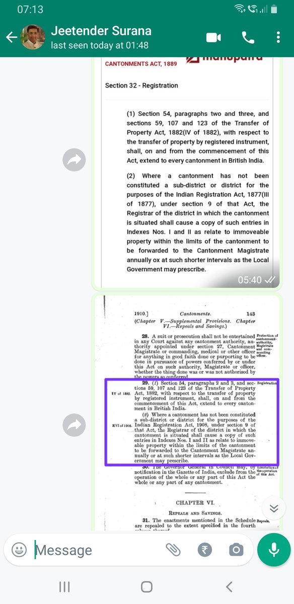 <a href="/rajnathsingh/">Rajnath Singh</a> <a href="/KirenRijiju/">Kiren Rijiju</a> <a href="/drajaykumar_ias/">Ajay Kumar</a> <a href="/RakshaSampada/">DGDE</a> Statutory Provisions u/s 32 Cantonments Act 1889;u/s 29 Cantonments 1910;u/s 287 Cantonments Act 1924;u/s 354 Cantonments Act 2006;u/s 319  under Cantonments Bill 2020 didn't tag GGO 179/1836 with Sale Mortgage Lease Gift