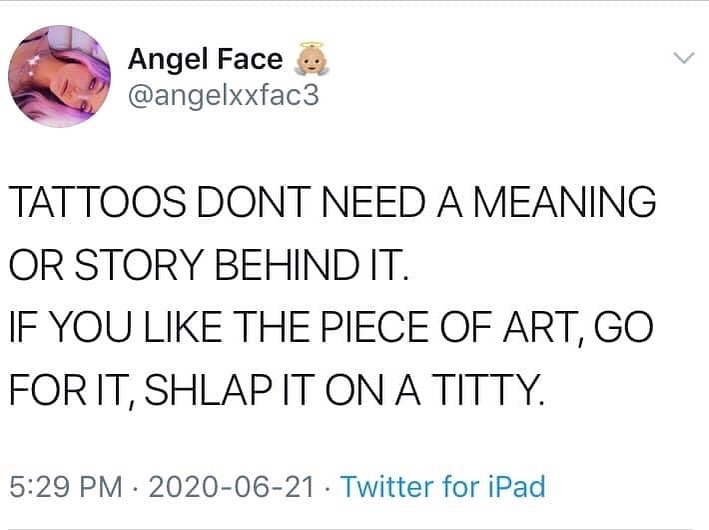 Inkedmag's tweet photo. Shlap it on a titty. https://t.co/b3TYHd5LTI