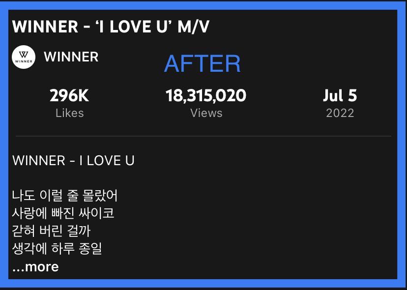 Our celebration doesn’t stop now or ever! Ads are now running for ‘I LOVE U’ MV🍀🍀🍀🍀

Big thank you to all ICs who participated in our first YouTube support 💙

🍿 let’s watch here: youtu.be/waMAVn2hHBM

WE, #ILOVEU #WINNER

#위너 #HOLIDAY 
<a href="/yginnercircle/">OFFICIAL INNER CIRCLE</a> <a href="/yg_winnercity/">WINNER</a>
