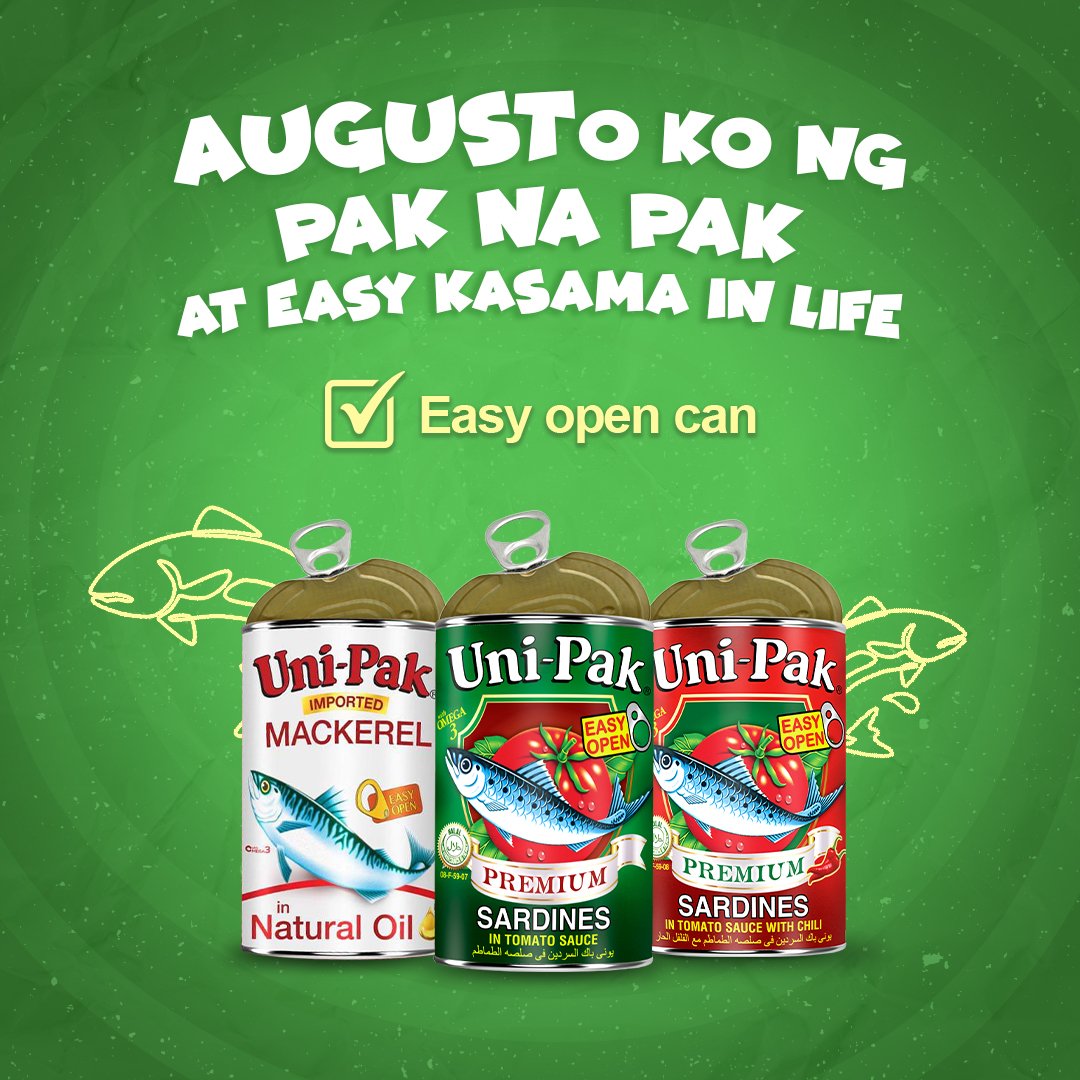 UnipakPH's tweet photo. Ka-PAKner! AUGUSTo mo rin ba ng PAK sa saya at PAK sa sarap na ulam pero always in a rush ka? Pwes! Buksan na ang sarap at saya kasama ang Uni-Pak EASY OPEN can! 😋  
#PakSaSaya #PakSaSarap #SarapNaPakNaPak #UniPak https://t.co/6w0rHJopYS