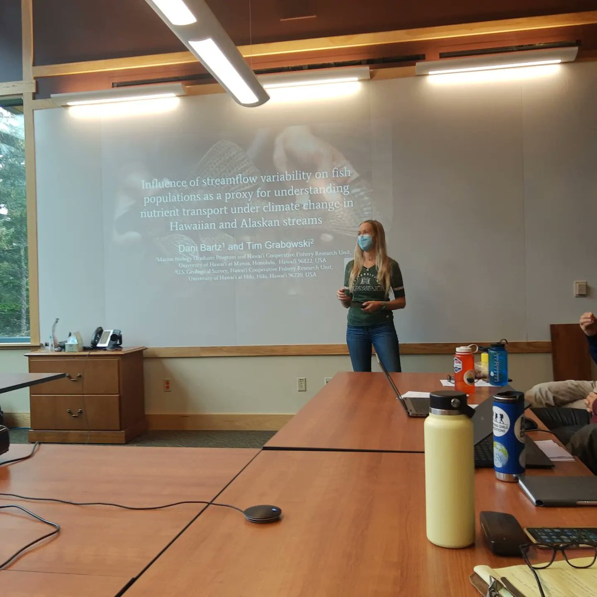 sharktagger_hi's tweet photo. Last week #sharktagger team member Dani traveled to Juneau, Alaska to share progress on a #Ridge2Reef & #Icefield2Ocean collaboration with colleagues from the Pacific Islands and Alaska Climate Adaptation Science Centers #PICASC #AKCASC #Hawaii #Alaska #SisterStudy https://t.co/MLnrNo3NBS