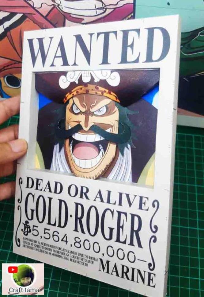 One Piece Gol D Roger Bounty Wanted Poster for Sale by